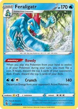 Feraligatr — SWSH08: Fusion Strike Pokémon TCG card by Anesaki Dynamic
