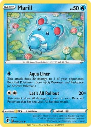 Marill — SWSH08: Fusion Strike Pokémon TCG card by sowsow