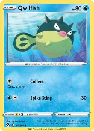Qwilfish — SWSH08: Fusion Strike Pokémon TCG card by HYOGONOSUKE