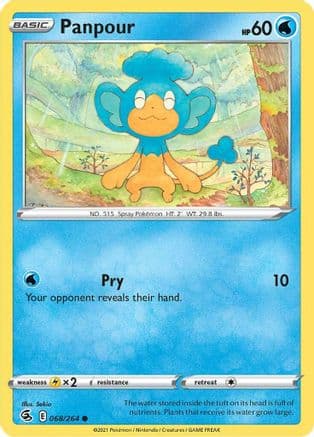 Panpour — SWSH08: Fusion Strike Pokémon TCG card by Sekio
