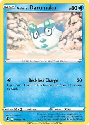 Galarian Darumaka — SWSH08: Fusion Strike Pokémon TCG card by Atsuko Nishida