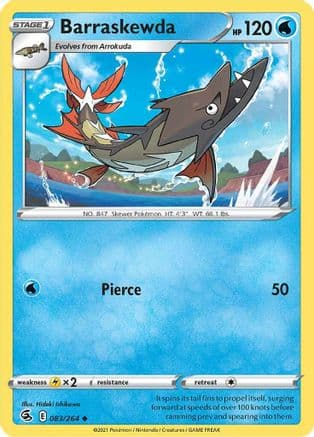 Barraskewda — SWSH08: Fusion Strike Pokémon TCG card by Hideki Ishikawa