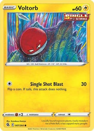 Voltorb — SWSH08: Fusion Strike Pokémon TCG card by Tomokazu Komiya