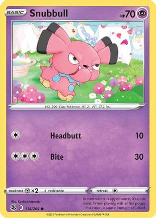 Snubbull — SWSH08: Fusion Strike Pokémon TCG card by Kyoko Umemoto