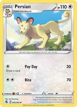 Persian — SWSH08: Fusion Strike Pokémon TCG card by Lee HyunJung