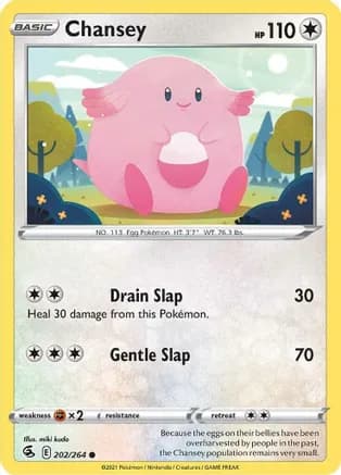 Chansey — SWSH08: Fusion Strike Pokémon TCG card by miki kudo