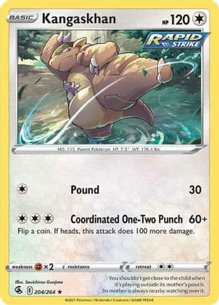 Kangaskhan — SWSH08: Fusion Strike Pokémon TCG card by Souichirou Gunjima