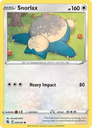 Snorlax — SWSH08: Fusion Strike Pokémon TCG card by Oswaldo KATO