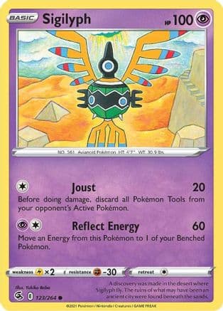 Sigilyph — SWSH08: Fusion Strike Pokémon TCG card by Yukiko Baba