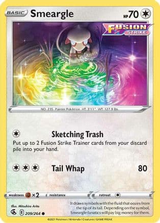 Smeargle — SWSH08: Fusion Strike Pokémon TCG card by Mitsuhiro Arita