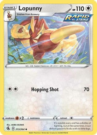 Lopunny — SWSH08: Fusion Strike Pokémon TCG card by AKIRA EGAWA