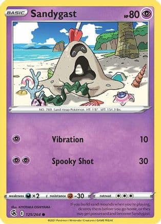 Sandygast — SWSH08: Fusion Strike Pokémon TCG card by KIYOTAKA OSHIYAMA