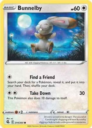 Bunnelby — SWSH08: Fusion Strike Pokémon TCG card by Misa Tsutsui