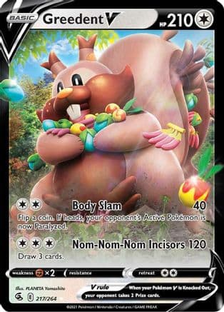 Greedent V — SWSH08: Fusion Strike Pokémon TCG card by PLANETA Yamashita