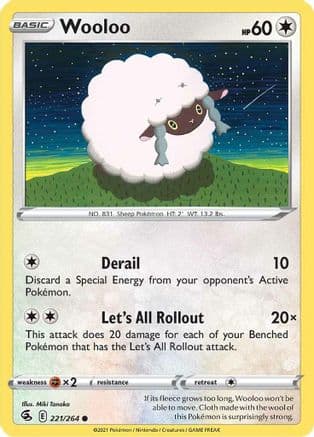 Wooloo (221) — SWSH08: Fusion Strike Pokémon TCG card by Atsuko Nishida