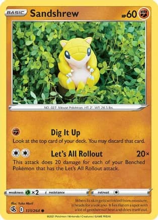 Sandshrew — SWSH08: Fusion Strike Pokémon TCG card by Yuka Morii