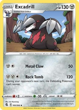 Excadrill — SWSH08: Fusion Strike Pokémon TCG card by Lee HyunJung