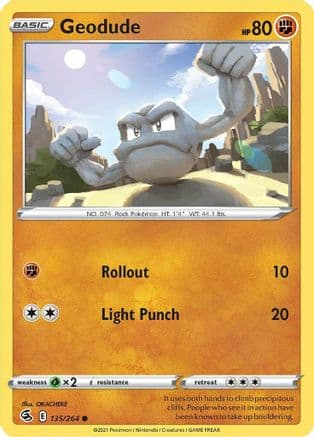 Geodude — SWSH08: Fusion Strike Pokémon TCG card by OKACHEKE