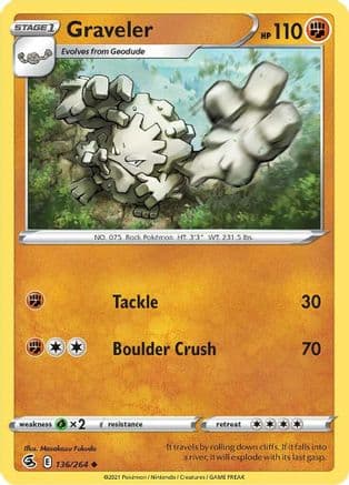 Graveler — SWSH08: Fusion Strike Pokémon TCG card by Masakazu Fukuda