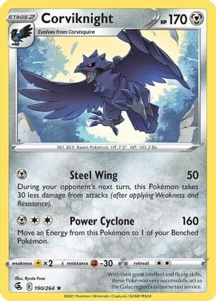 Corviknight — SWSH08: Fusion Strike Pokémon TCG card by Ryuta Fuse