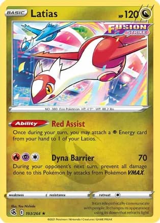 Latias — SWSH08: Fusion Strike Pokémon TCG card by Yuu Nishida
