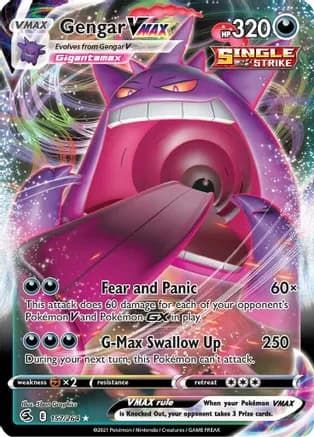 Gengar VMAX — SWSH08: Fusion Strike Pokémon TCG card by 5ban Graphics