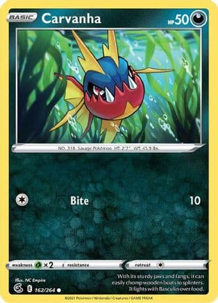 Carvanha — SWSH08: Fusion Strike Pokémon TCG card by NC Empire