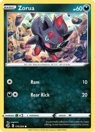 Zorua — SWSH08: Fusion Strike Pokémon TCG card by nagimiso