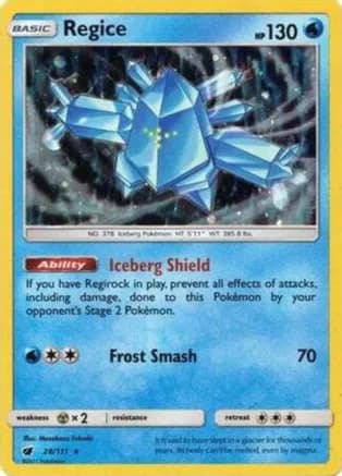 Regice - 28/111 (Cosmos Holo) — SM Promos