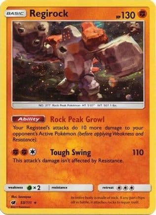 Regirock - 53/111 (Cosmos Holo) — SM Promos Pokémon TCG card by kawayoo