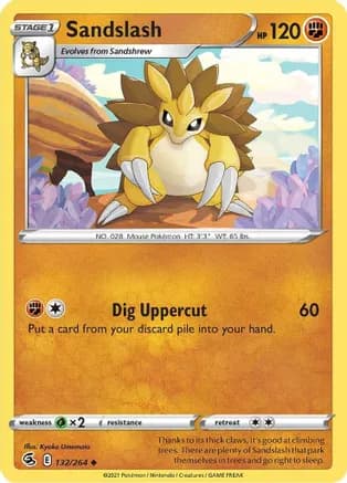 Sandslash — SWSH08: Fusion Strike Pokémon TCG card by Kyoko Umemoto