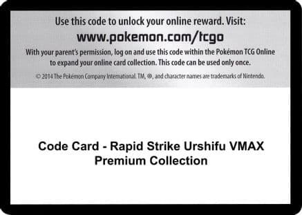 Code Card - Rapid Strike Urshifu VMAX Premium Collection — SWSH08: Fusion Strike