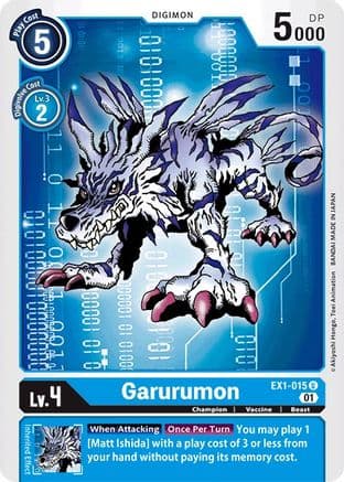 Garurumon — Classic Collection Digimon Card Game card by Akiyoshi Hongo, Toei Animation