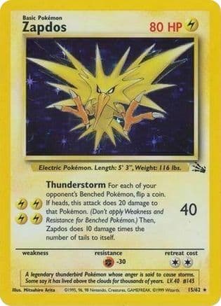 Zapdos - 15/62 (Cosmos Holo) — Miscellaneous Cards & Products Pokémon TCG card by Cosmos Holo