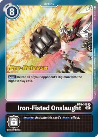 Iron-Fisted Onslaught — Double Diamond Pre-Release Cards Digimon Card Game card by Shin Suzuki
