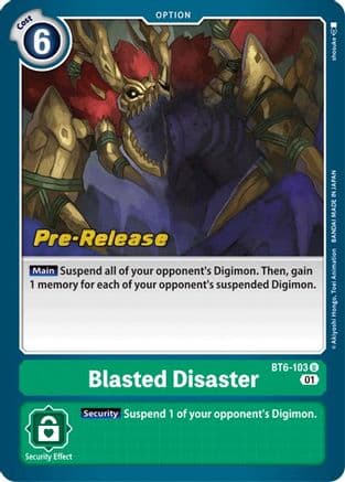 Blasted Disaster — Double Diamond Pre-Release Cards Digimon Card Game card by shojuki
