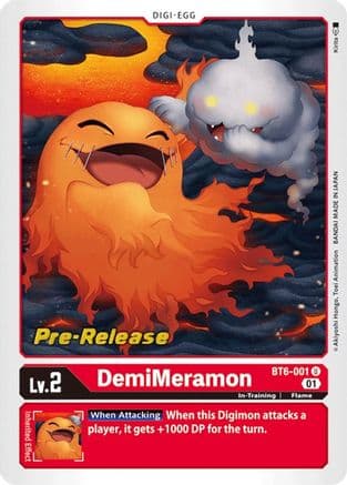 DemiMeramon — Double Diamond Pre-Release Cards Digimon Card Game card by Akiyoshi Honga, Toei Animation