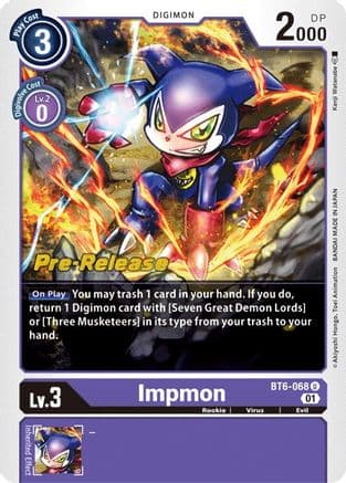 Impmon — Double Diamond Pre-Release Cards Digimon Card Game card by Kenji Watanabe