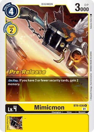 Mimicmon — Double Diamond Pre-Release Cards Digimon Card Game card by Nakano Halo