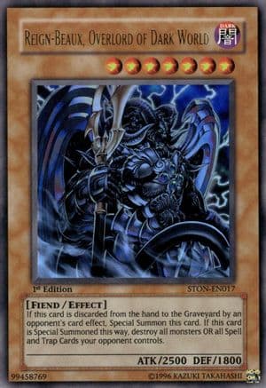 Reign-Beaux, Overlord of Dark World — Strike of Neos Yu-Gi-Oh! card by KAZUKI TAKAHASHI