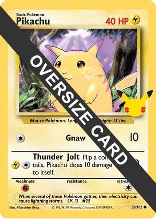 Pikachu - 58/102 (25th Anniversary) — Jumbo Cards