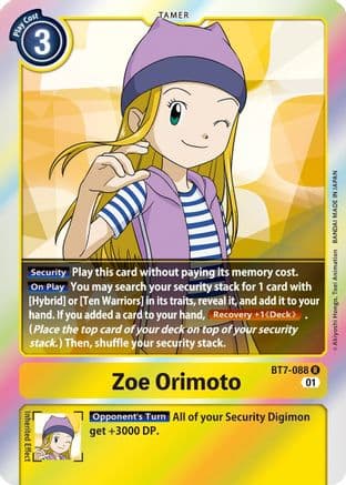 Zoe Orimoto — Next Adventure Digimon Card Game card by Akiyoshi Hongo, Toei Animation
