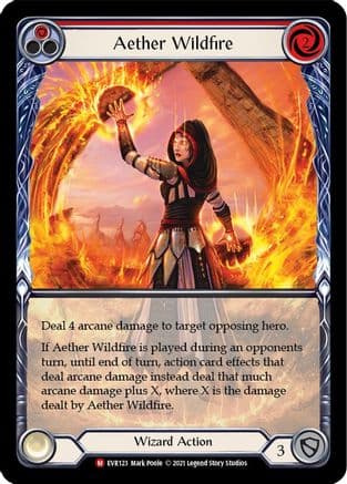 Aether Wildfire (Extended Art) — Everfest Flesh and Blood card by Mark Poole