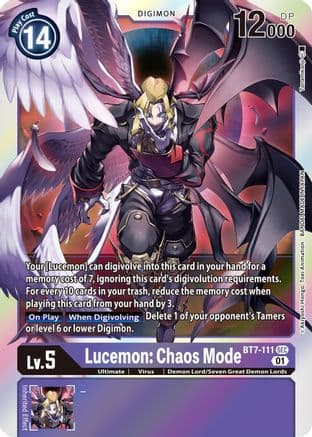 Lucemon: Chaos Mode — Next Adventure Digimon Card Game card by Unknown
