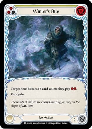 Winter's Bite (Yellow) — Blitz Deck: Tales of Aria - Oldhim Flesh and Blood card by Marco Gonzalez