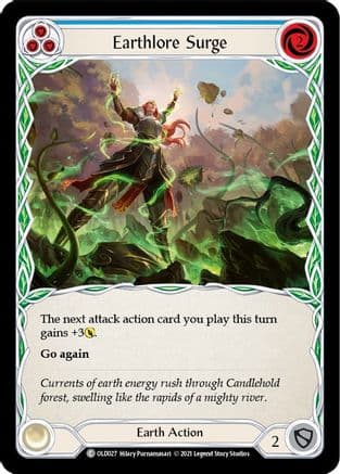 Earthlore Surge (Blue) — Blitz Deck: Tales of Aria - Oldhim Flesh and Blood card by Hilary Purnamasari