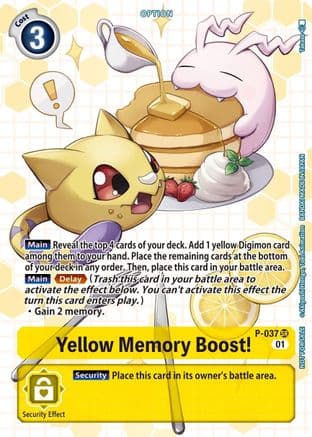 Yellow Memory Boost! - P-037 (Next Adventure Box Promotion Pack) — Digimon Promotion Cards