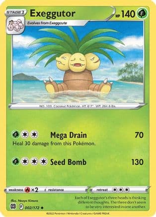 Exeggutor — SWSH09: Brilliant Stars Pokémon TCG card by Naoyo Kimura