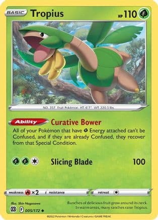 Tropius — SWSH09: Brilliant Stars Pokémon TCG card by Shin Nagasawa