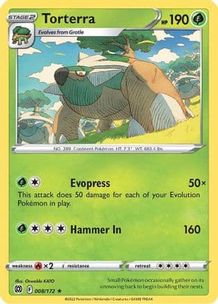 Torterra — SWSH09: Brilliant Stars Pokémon TCG card by Oswaldo KATO